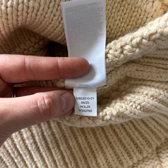 BANANA REPUBIC Cotton-Wool Cardigan Chunky Knit Cream Size XL Like new Fisherman - Picture 6 of 6